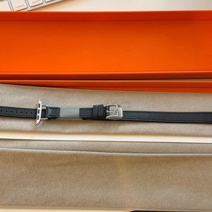 FS:  New Hermes Double Tour Apple Watch Band - Indigo Leather